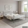 vidaXL Bett Grau Metall 160x200 cm