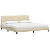 vidaXL Bett mit Matratze Creme 200x200 cm Stoff