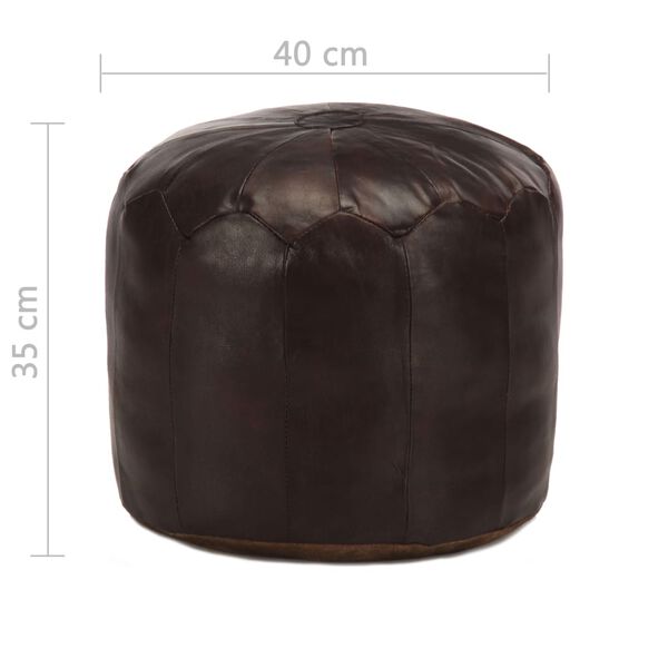 vidaXL Pouf Dunkelbraun 40 x 35 cm Echtes Ziegenleder