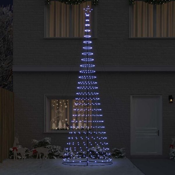 vidaXL LED-Weihnachtsbaum mit 550 LEDs Blau 160 x 160 x 500 cm Metall