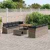 vidaXL Garten-Sofa-Set mit Kissen mit Speicher mit Kissen 11 pcs Grau
