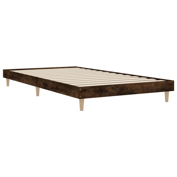 vidaXL Bettgestell ohne Matratze Räuchereiche 100x200 cm Holzwerkstoff