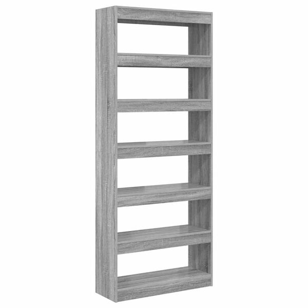 vidaXL B&uuml;cherregal Graues Sonoma 80 x 30 x 198 cm Holzwerkstoff