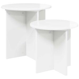 vidaXL Beistelltisch-Set 2 pcs Hochglanz Wei&szlig; Holzwerkstoff