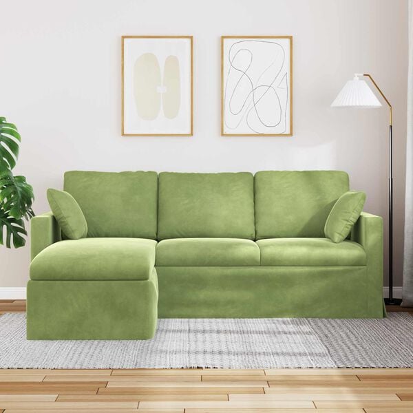 vidaXL Sofa Hellgr&uuml;n Gesamtabmessungen: 198 x 134 x 80 cm (B x T x H)