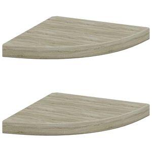vidaXL Eck-Schweberegale 2 Stk. Eichen-Optik 35x35x3,8 cm MDF