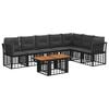 vidaXL Gartensofa-set 8 stk. Schwarz und Dunkelgrau Poly-Rattan