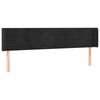 vidaXL LED Kopfteil Schwarz 163x16x78/88 cm Samt