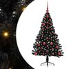 vidaXL K&uuml;nstlicher vorbeleuchteter Weihnachtsbaum Schwarz 120 cm PVC