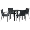 vidaXL Garten Essgruppe 5 Stk. Schwarz und Grau PE-Rattan