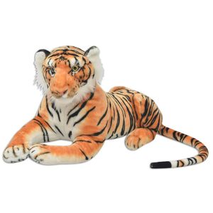 vidaXL Tiger Kuscheltier Pl&uuml;sch Braun XXL