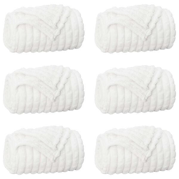 vidaXL Wohndecken 6 pcs Wei&szlig; 150 x 130 cm Fleece