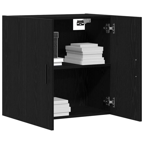 vidaXL Wandmontierter Schrank Schwarz Eichen-Optik 60 x 31 x 60 cm