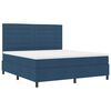 vidaXL Boxspringbett mit Matratze mit Kopfteil Blau 180 x 200 cm Stoff
