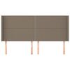vidaXL Kopfteil mit Ohren Taupe 183x16x118/128 cm Stoff