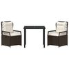 vidaXL Garten Essgruppe 3 pcs Braun Poly-Rattan