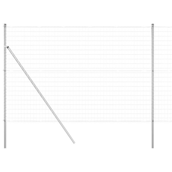 vidaXL Zaun mit Pfosten Silber 1,5 x 10 m Stahl und PVC