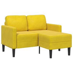 vidaXL 2-Sitzer-Sofa mit Chaiselongue L-Form Gelb 125 cm Samt