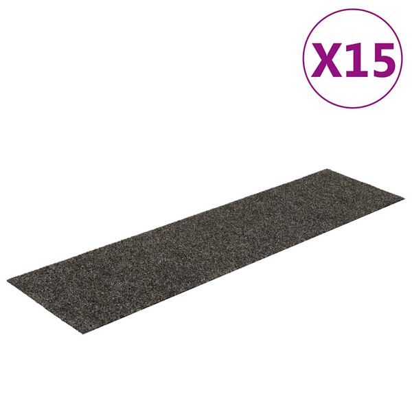 vidaXL Stufenmatten Selbstklebend 15 Stk. 76x20 cm Anthrazit Rechteckig