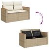 vidaXL Gartensofa-set mit Kissen 8 pcs Beige Poly Rattan