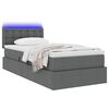 vidaXL Bett mit Stauraum und LED mit LED Dunkelgrau 90 x 190 cm Stoff