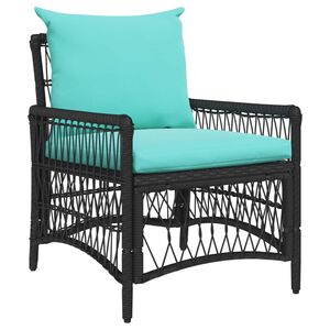 vidaXL Gartenstuhl Schwarz Poly-Rattan