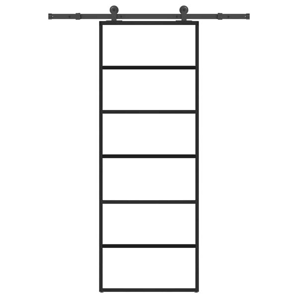 vidaXL Schiebet&uuml;r mit Beschlag 76x205 cm ESG-Glas & Aluminium