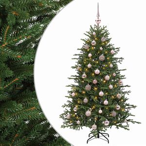 vidaXL K&uuml;nstlicher Weihnachtsbaum mit Weihnachtskugel 120 cm 150 LEDs
