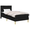 vidaXL Bettgestell mit Matratze mit Kopfteil Schwarz 90 x 190 cm Stoff