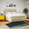 vidaXL Boxspringbett mit Matratze Creme 200x200 cm Stoff