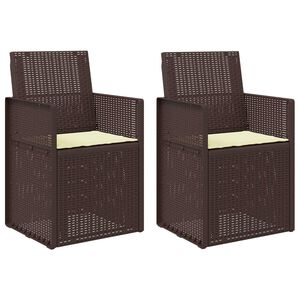 vidaXL Garten Esszimmerst&uuml;hle 2 pcs Braun und Creme PP