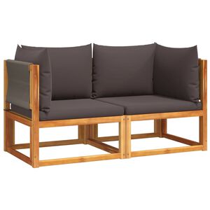 vidaXL Gartensofas-Ecke mit Kissen 2 Stk. Holz Akazie & Seil