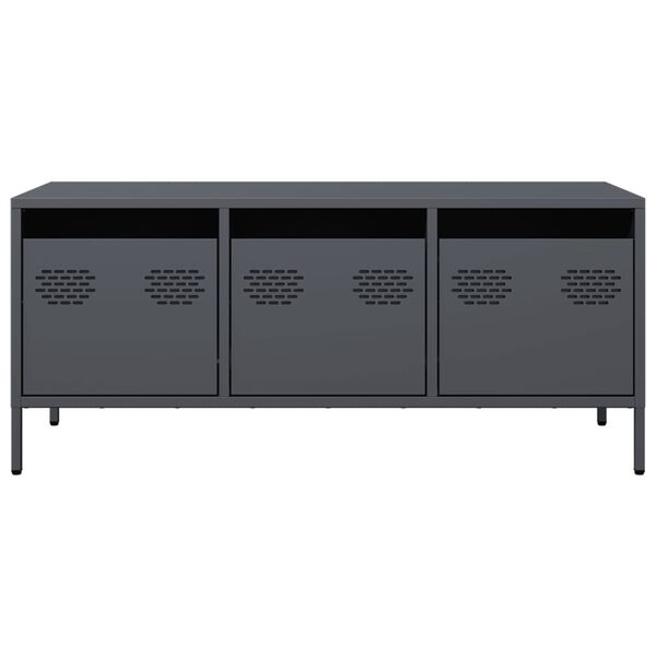 vidaXL TV-Schrank Anthrazit 101,5x39x43,5 cm Kaltgewalzter Stahl