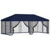 vidaXL Pavillon mit Seitenw&auml;nden 6 x 3 m Blau Polyester und Stahl