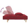 vidaXL Schlafsofa 2-Sitzer mit 2 Kissen & Hocker Weinrot Stoff