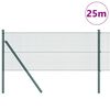 vidaXL Zaunpfosten Gr&uuml;n 25 x 0,5 m (12 x 12 mm Masche) Stahl