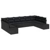 vidaXL Gartensofa-set 10 stk. 9-Sitzanzahl Schwarz Polyrattan
