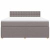 vidaXL Boxspringbett mit Matratze Taupe 180x200 cm Stoff