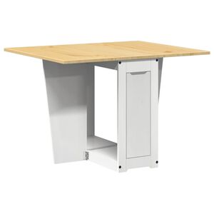 vidaXL Butterfly-Esstisch Klappbar Corona Wei&szlig; Massivholz Kiefer