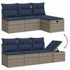 vidaXL 8-teiliges Gartensofa-Set mit Kissen, grau, Polyrattan