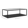vidaXL Couchtisch Transparent und Schwarz 120x60x35 cm Hartglas