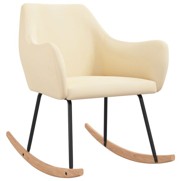vidaXL Schaukelstuhl Creme Stoff