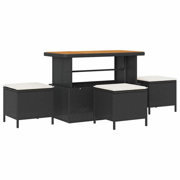 vidaXL Garten-Sofa-Set mit Kissen 9 pcs Schwarz und Creme