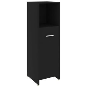 vidaXL Badezimmerschrank Schwarz 30x30x95 cm Holzwerkstoff