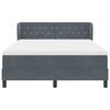 vidaXL Boxspringbett mit Matratze Dunkelgrau 140 x 200 cm Samt