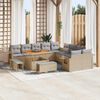 vidaXL Garten-Sofa-Set mit Speicher 13 pcs Beige Poly Rattan