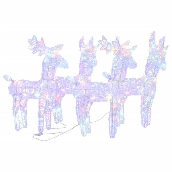 vidaXL LED-Rentiere 4 Stk. Mehrfarbig 160 LEDs Acryl