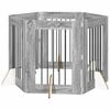 vidaXL Hundetor mit St&auml;ndern 6 pcs Graues Sonoma 60 x 80 cm