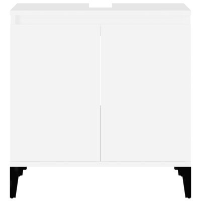 vidaXL Waschbeckenunterschrank Weiß 58x33x60 cm Holzwerkstoff