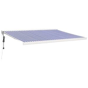 vidaXL Markise Einziehbar Blau und Wei&szlig; 4x3 m Stoff und Aluminium